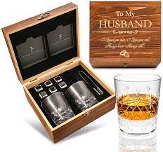 Is awesome and you want to. Amazon Com Wedding Anniversary Gifts For Him Whiskey Glass Set For Men Engraved To My Husband I Anniversary Gifts For Husband From Wife I Flamed Wood Case 2 Hand Cut Crystal Glasses
