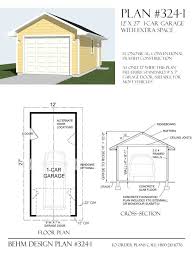 1 Car 12 Wide Extra Deep Garage Plans 360 1 12 X 30 Garage Plans Garage Design Garage Plans Free