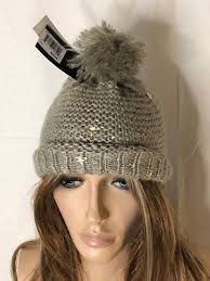 Women's NWT Marcus Adler Starburst Pom-Pom Charcoal One Size