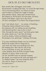 Dulce Et Decorum Est Wilfred Owen Poetry Analysis Poetry Words Poetry