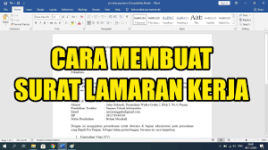 Maka, tentu bekerja menjadi hal yang wajib bagi anda. Tutorial Cara Membuat Surat Lamaran Kerja Yang Baik Dan Menarik Pada Microsoft Word Youtube