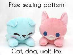 Easily sewn by hand, this is an adorable kitty softie! Cat Plush Sewing Pattern Free