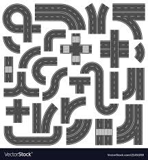 Connectable Highway Road Elements Crossroads Footpath And Speedway Highways Crossroad Junction Ma Free Paper Models Creative Activities For Kids Paper Models