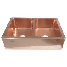 My copper sink design features custom depths based on the height of the users, single bowl with offset drain locations based on the handedness of the users. Double Bowl Copper Farmhouse Sink Smooth Coppersmith Creations