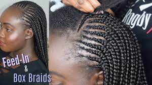 Tribal Feed In Braids W Box Braids Tutorial Very Detailed Youtube Box Braids Tutorial Feed In Braid Box Braids
