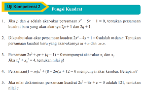 Uji kompetensi 1 halaman 58 kelas 9. Jawaban Uji Kompetensi 2 Matematika Kelas 9 Halaman 129 Bab 2 Persamaan Dan Fungsi Kuadrat Bastechinfo