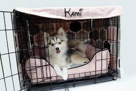Read on to find out everything you need to know about how to choose the best dog bedding for indoors and outdoors! Personalised Dog Crate Cover Choose 2 Fabrics And Embroidery Etsy Dog Crate Cover Crate Cover Dog Kennel Cover
