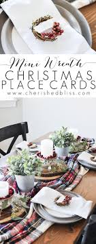 Printable place cards can be plain, with just a plain typed name and table number, or you can jazz them up and make them all your own. Mini Wreath Christmas Place Cards Cherished Bliss