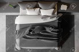 Discover extraordinary fine art, craft, and design for your home and wardrobe Top View Of Master Bedroom Interior With Stone Walls Concrete Stock Photo Picture And Royalty Free Image Image 122050218