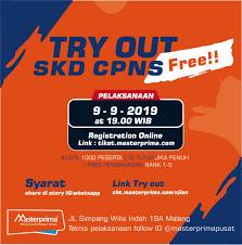 Bonus 1x pembahasan live zoom. Masterprima Try Out Skd Cpns 2019 Free 9 9 2019 Pukul 19 00