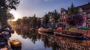 Canal Reflection Waterway Amsterdam Netherlands Europe 4k Wallpaper Hdwallpaper Desktop Amsterdam Wallpaper Europe Wallpaper Amsterdam
