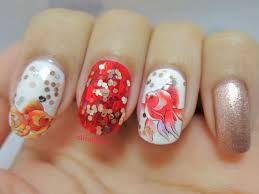 Chinese New Year Nail Art Å¹´å¹´æœ‰é¤˜ Chichicho Nail Art Addicts New Years Nail Art New Year S Nails Fish Nails