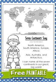 Seven Continents Song Social Studies Maps Continents Song Kindergarten Social Studies