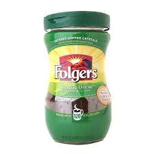 Folgers classic roast® instant coffee crystals. Folgers Classic Roast Caffeinated Instant Coffee Crystals 8 Ounces 6 Per Case Case Of 12 Decaffeinated Folgers Instant Coffee Decaf