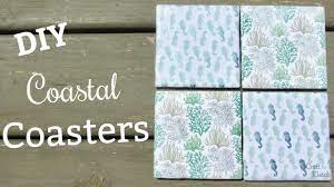 I'm a beach lover, thrift store addict, crafting and diy obsessed, mama of one son, and soon to be one daughter. Coastal Scrapbook Paper Tile Coasters Diy Another Coaster Friday Craft Klatch Youtube