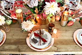 Large table setting for fall. Blush And Rose Gold Thanksgiving Table Modern Glam Entertaining