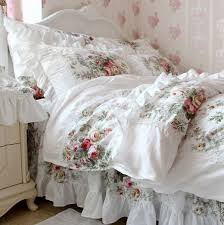 Stunning quality bedding with rich tones of cabbage roses floral pattern. Shabby Chic Bedding Sets A Romantic Atmosphere In A Stylish Bedroom