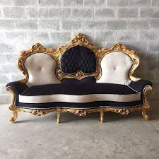 Black And Gold Couch Set Baroque Tufted Settee Furniture Italian Antique Sofa Refinished Gold Leaf Reupholster Black Velvet Champagne Tufted Fre Settee Furniture Antique Sofa Furniture
