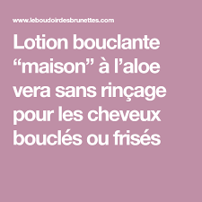 Lotion Bouclante Maison A L Aloe Vera Sans Rincage Pour Les Cheveux Boucles Ou Frises Le Boudoir Des Brunettes Lotion Cheveux Boucles Cheveux