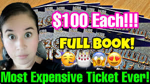 FULL BOOK! $100 LOTTERY TICKET! I SPENT $1,500 ON THE MOST EXPENSIVE  LOTTERY TICKET IN THE WORLD!