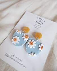 Handcrafted Polymer Clay Earrings By Anna Bull Annaandbull Handmade One Of A Kind Unique Clay Su Polymer Clay Jewelry Diy Clay Jewelry Diy Polymer Clay Jewelry