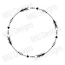 Circle Arrow Wreath Svg Round Monogram Frame Silhouette Cricut Etsy In 2020 Monogram Frame Round Monogram Frame Circle Arrow