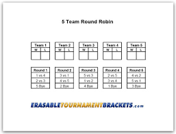 5 team round robin tournament bracket