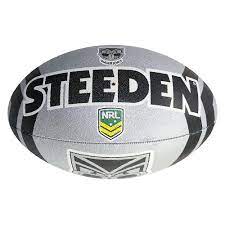 Ballon de rugby à xiii (fr); Steeden Nrl New Zealand Warriors Supporter 2020 Rugby League Ball Grau Schwarz Fruugo De