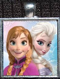 Frozen Queen Elsa Princess Anna Sisters Disney Siver Pendant Necklace  Jewelry