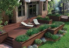 Composite Deck With Planters Backyard Patio Backyard Fences Decks Backyard