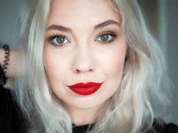 Woman with red lipstick and blonde hair. Rich Red Lipstick For Blonde Hair My Top 5 Black Tulip Beauty