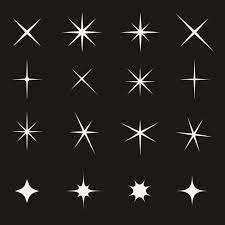 Twinkling Star Set Bright On Black Vector Art Illustration Star Illustration Vector Art Illustration Line Art Drawings