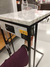 Tainoki C Table Marble Look Top With 2 Sockets 2 Usbs Tjmaxx C Table Table Home Goods