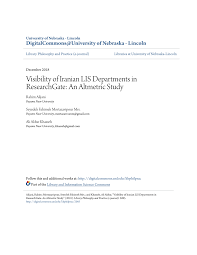 PDF) Visibility of Iranian LIS Departments in ResearchGate: An Altmetric  Study