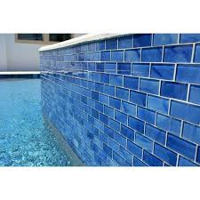 Artistry In Mosaics Subway Stratus Blue 2 X 4 Glossy Glass Tile Gs84896b1 Glass Pool Tile Pool Tile Designs Swimming Pool Tiles