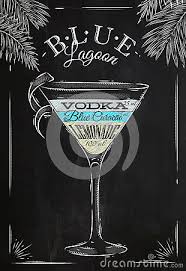 Blue Lagoon Cocktail Chalk Alcohol Drinks Shots Blue Lagoon Cocktail Party Drinks Alcohol