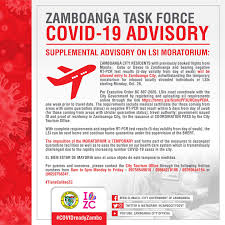 Beng Climaco Supplemental Advisory On Lsi Moratorium Zamboanga City Residents With Previously Booked Flights From Manila Cebu Or Davao To Zamboanga And Bearing Negative Rt Pcr Test Results 5 Day Validity From Day