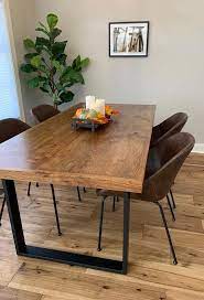 Industrial Hickory Bench Etsy Wood Dining Room Table Dark Wood Dining Table Live Edge Dining Table