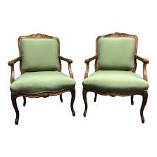 Vintage French Provincial Louis Xv Style Bergere Arm Chairs By Sam Moore Pair Antique French Furniture Chair Bergere Armchair
