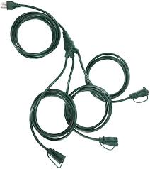 Plug in cord switch with safety reminder light. Dewenwils Outdoor Extension Cord 1 To 3 Splitter 3 Prong Outlets Plugs Max 28ft End To End 40 Ft Total 16 3c Sjtw Weatherproof Wire For Christmas Outdoor Lights And Multiple Appliances Etl Listed Amazon Com