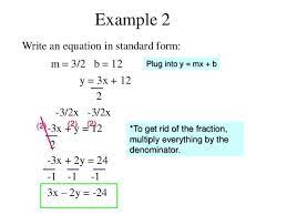 This video looks at writing linear equations in standard form (ax + by = c). Standard Form Solve Equations Standard Form Math Examples Solve Equations