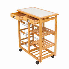 Stain the kitchen island with the help of a rag or brush. Rolling Wood Kitchen Island Storage Trolley Utility Cart Rack W Storage Drawers Baskets Dining Stand W Wheels Countertop Wood Walmart Com Walmart Com
