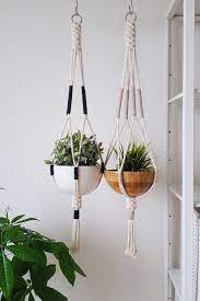 Macrame Plant Hanger Hanging Planter Color Block Macrame Etsy Macrame Hanging Planter Plant Hanger Macrame Plant