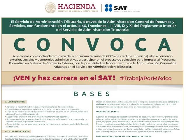 Resultado de imagen de convocatoria sat"