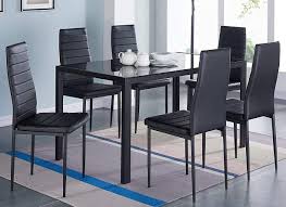 This handsome dining table has a regal presence with it's stately, yet sexy, black marble base. Kosy Koala Black Glass Dining Table Set And 6 Faux Leather Black Chairs Glass Kitchen Dining Table Set All Black Table With 6 Chairs Buy Online In China At Desertcart Productid 196981407