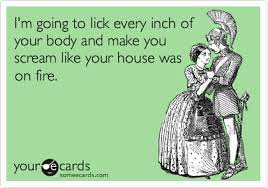 I M Going To Lick Every Inch Of Your Body And Make You Scream Like Your House Was On Fire Flirting Ecard