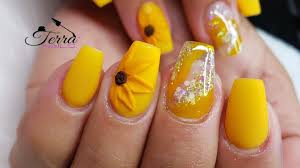 Diez cosas que no sabías sobre uñas decoradas con. Unas Acrilicas En Color Amarillo Y Girasol 3d Youtube