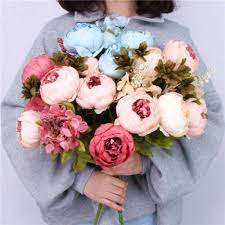 Price and other details may vary based on size and color. 1 Bouquet European Pretty Wedding Mini Peony Artificial Silk Flower Bouquet Bride Home Decor Buy From 9 On Joom E Commerce Platform