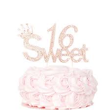 A warm spring is coming for a special girl's birthday. Sweet 16 Cake Topper Rose Gold Sweet Sixteen Rhinestone Cake Topper 16th Birthday Party