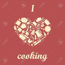 Es una cocina de color rosa que cuenta con un fregadero, un horno, un cajón, algunas herramientas de cocina, etc. Corazon Cocina En Forma De Silueta Patron Vector Ilustraciones Vectoriales Clip Art Vectorizado Libre De Derechos Image 15798159